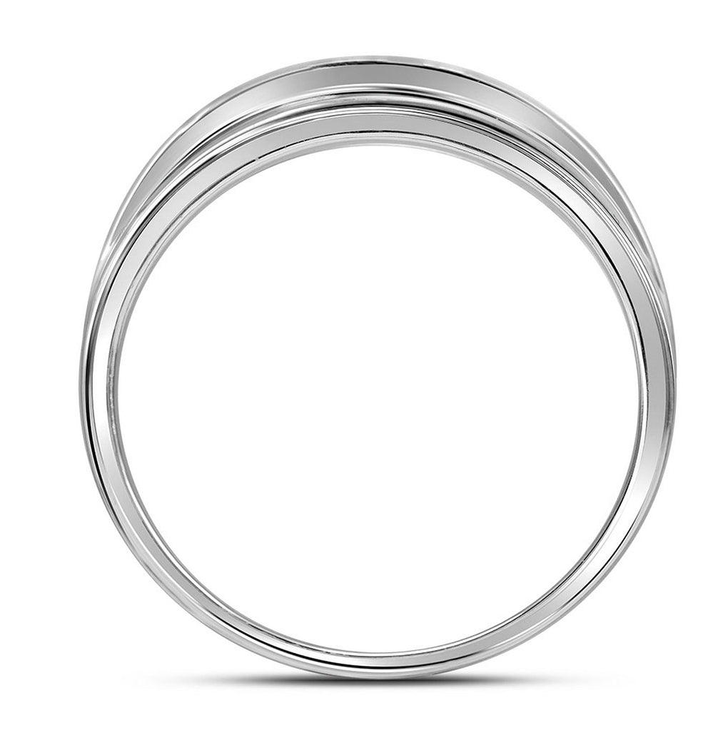 10K White Gold Mens Round Diamond Wedding Channel-Set Band Ring 3/4 Cttw, Mens Size: 7-13