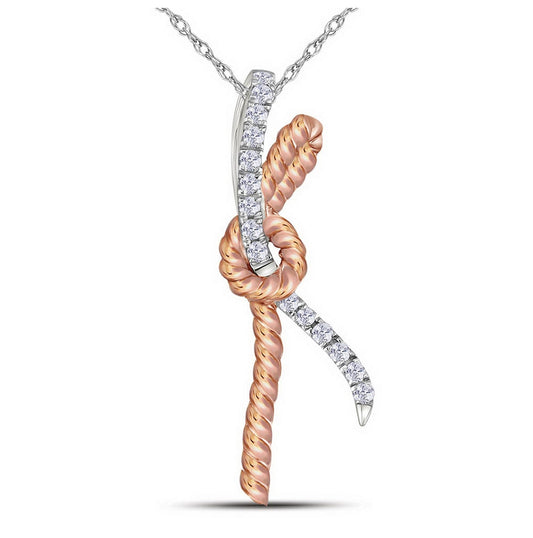 10kt Two-tone Gold 1/10ct Diamond Pendant