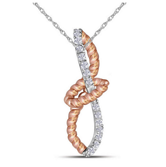 10kt Two-tone Gold 1/20ct Diamond Pendant
