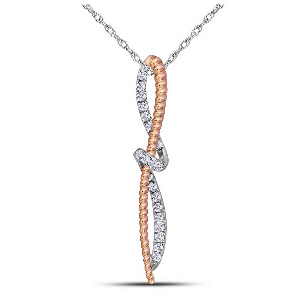 10kt Two-tone Gold 1/6ct Diamond Pendant