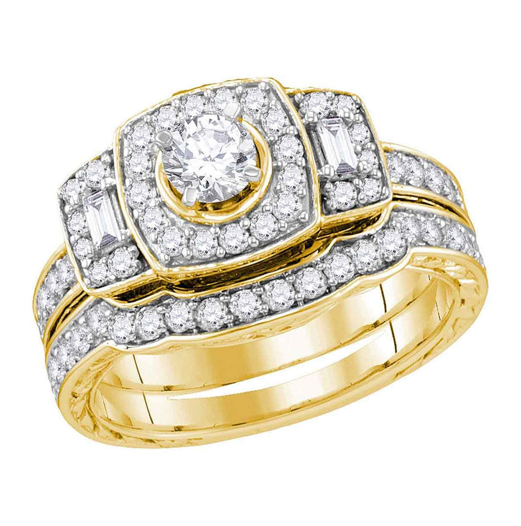 14kt Yellow Gold 1-ctw Diamond 1/3ct Bridal Ring Certified