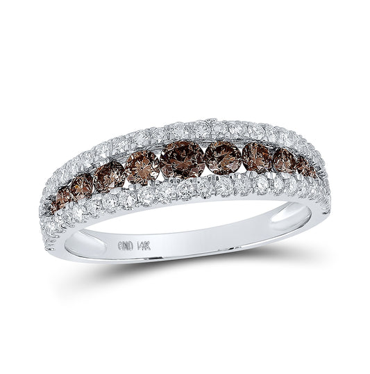 14kt White Gold 1ct Diamond Cn Natural Brown Band