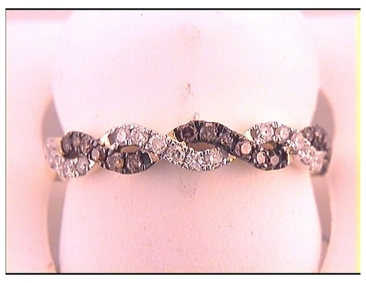 14kt Yellow Gold 1/3ct Diamond Natural Brown  Band