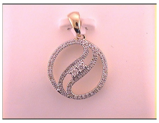 10kt Yellow Gold Womens Diamond 2-stone Fashion Pendant 1/6 Cttw