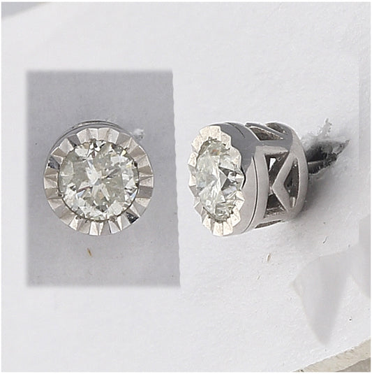 14kt White Gold 1/2ctw Diamond Nk Gift Stud Round Earring