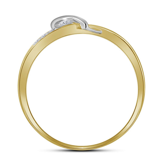 10kt Yellow Gold 1/20ct Diamond Heart Ring Size 8