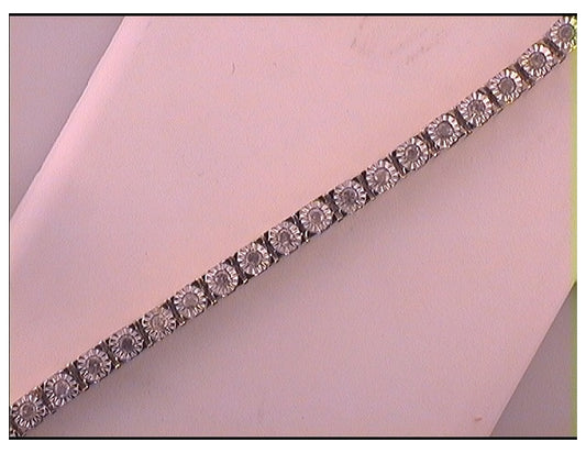 10kt Yellow Gold Womens Diamond Tennis Bracelet 1.00 Cttw