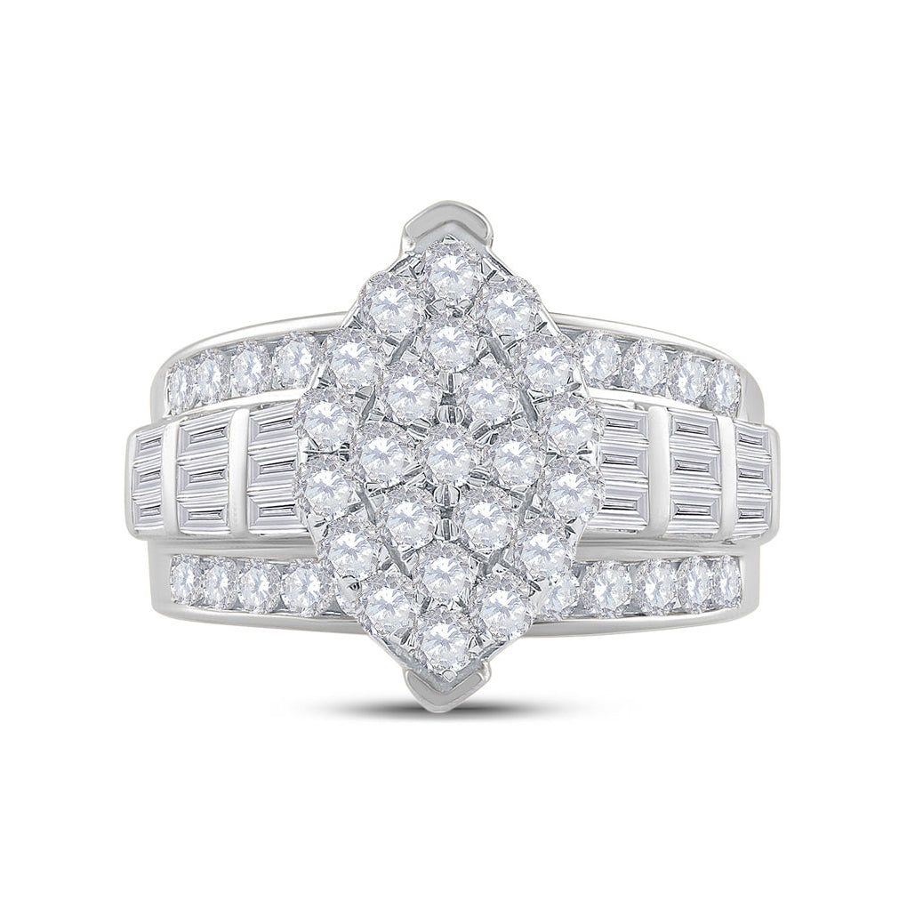 10K White Or Yellow Gold Diamond Oval Cluster Bridal Wedding Engagement Ring , Womens Size: 5-10