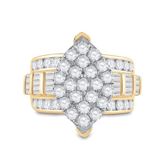 10K White Or Yellow Gold Round Diamond Oval Cluster Bridal Wedding Engagement Ring , Womens Size: 5-10