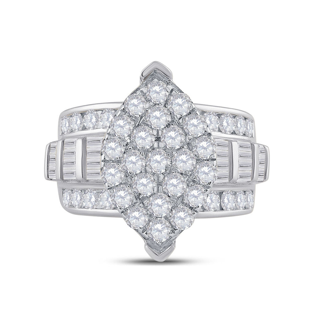 10K White Or Yellow Gold Round Diamond Oval Cluster Bridal Wedding Engagement Ring , Womens Size: 5-10