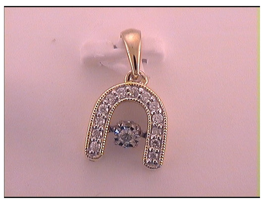 10kt Yellow Gold 1/8ctw Diamond Cn Twinkle Pendant