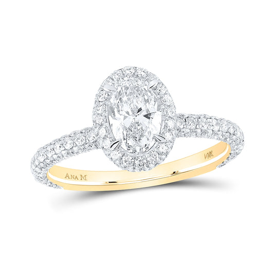 14kt Yellow Gold Womens Oval Diamond Solitaire Bridal Wedding Engagement Ring 1-3/4 Cttw (certified)