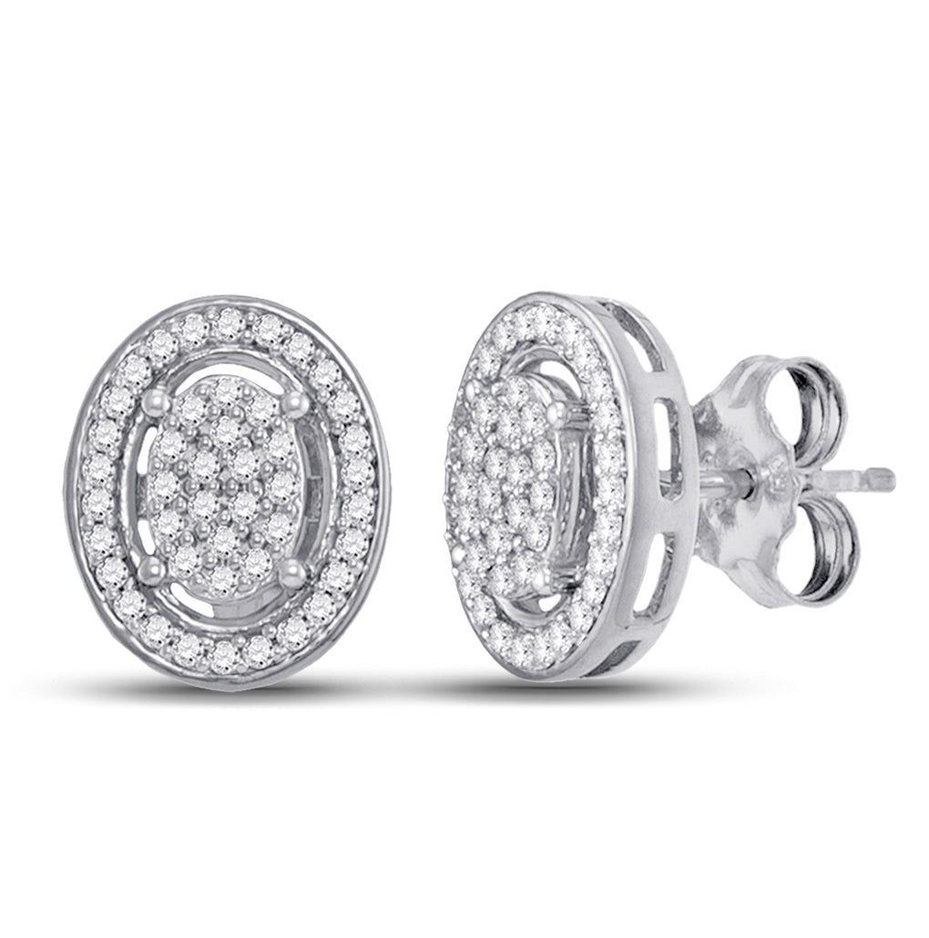 10kt White Gold 1/4ctw Diamond P1p2 Oval Earring