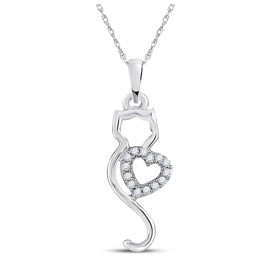 10kt White Gold 1/10ct Diamond Pendant