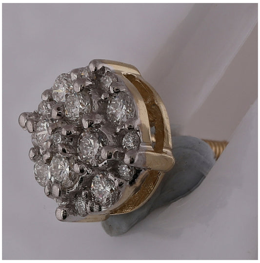 10K Yellow Gold Womens Round Diamond Cluster Earrings 1/5 Cttw