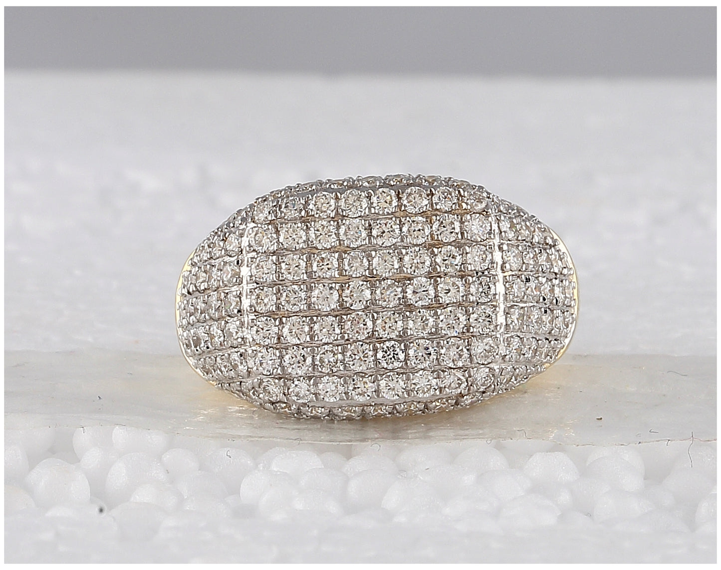 10K Yellow Gold Mens Round Diamond Fashion Ring 2-1/4 Cttw, Mens Size: 7-13