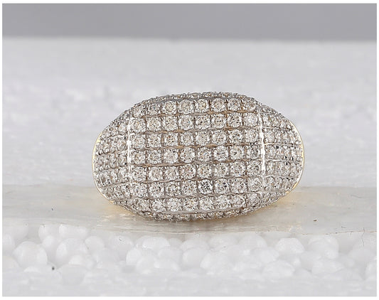 10K Yellow Gold Mens Round Diamond Fashion Ring 2-1/4 Cttw, Mens Size: 7-13