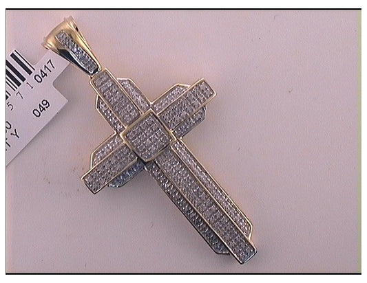 10kt Yellow Gold 1/2 Cttw Diamond Hiphop Pendant