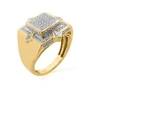 10kt Yellow Gold 1/3 Cttw Diamond Hiphop Ring