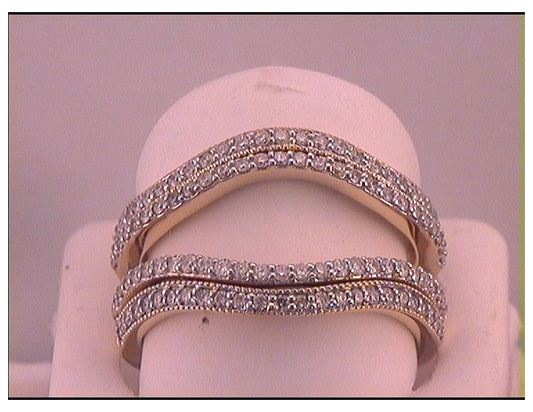 14kt Yellow Gold Womens Round Diamond Wrap Ring Guard Enhancer Wedding Band 3/4 Cttw
