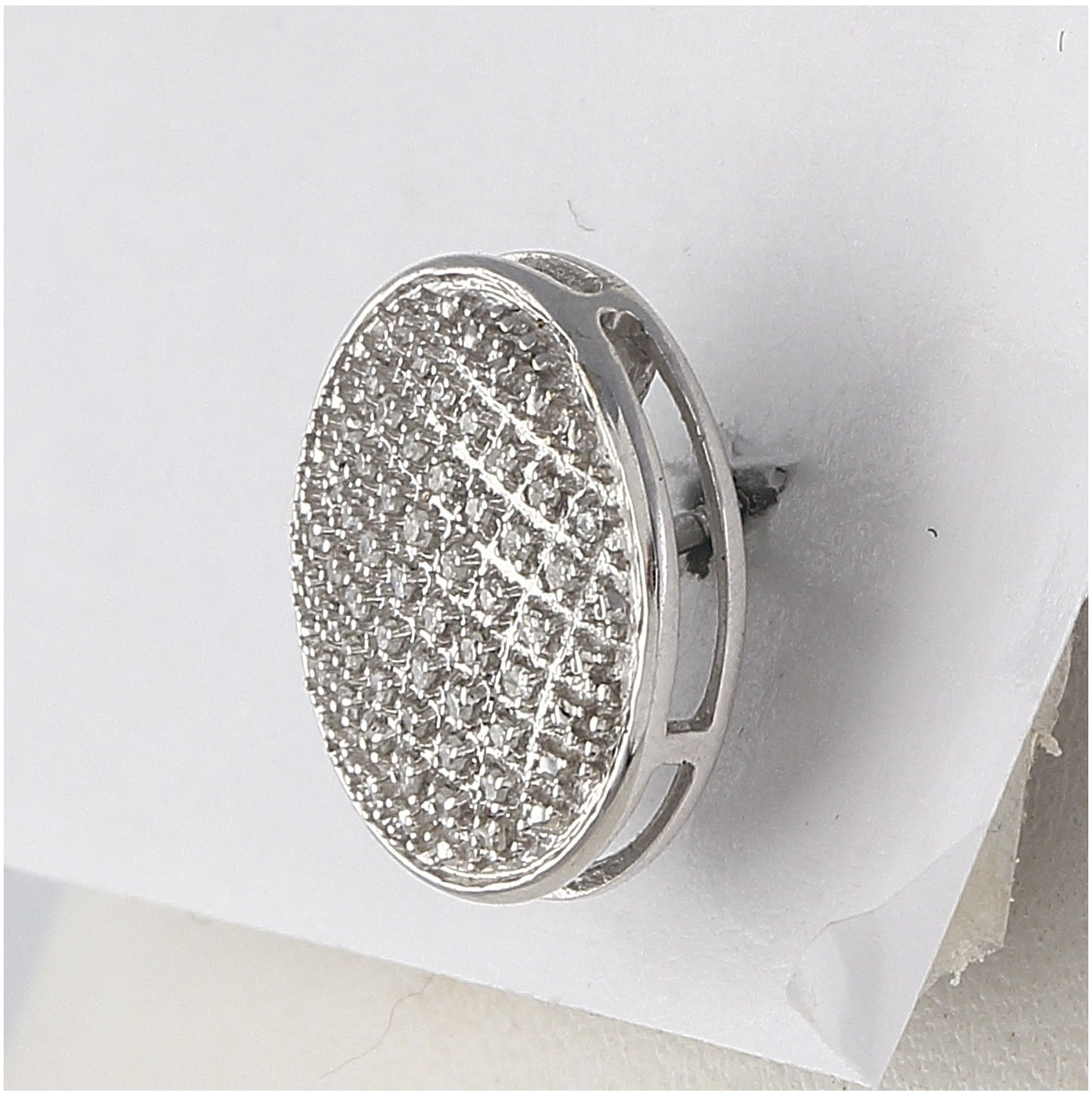 10kt White Gold Round Diamond Circle Earrings 1/4 Cttw