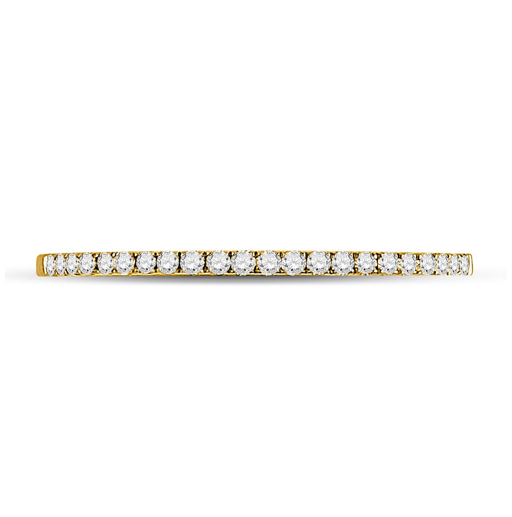 10K Yellow Gold Womens Round Diamond Stackable Band Ring 1/8ctw, Womens Size: 5-10
