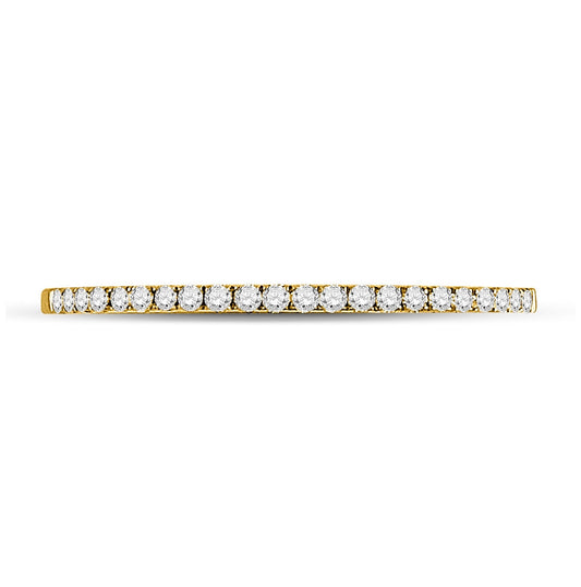 10K Yellow Gold Womens Round Diamond Stackable Band Ring 1/8ctw, Womens Size: 5-10