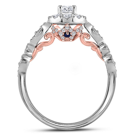 14K Two-tone Gold Round Diamond Solitaire Bridal Wedding Engagement Ring 3/4ctw, Womens Size: 5-10