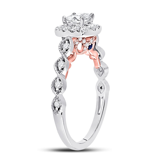14K Two-tone Gold Princess Diamond Solitaire Bridal Wedding Engagement Ring 3/4 Cttw, Womens Size: 5-10
