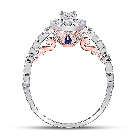 14K Two-tone Gold Round Diamond Solitaire Bridal Wedding Engagement Ring 3/4ctw, Women's Size: 5-10