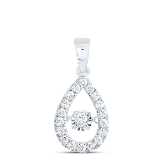 10kt White Gold 1/3ctw Diamond Cn  Twinkle Fashion Pear Pendant