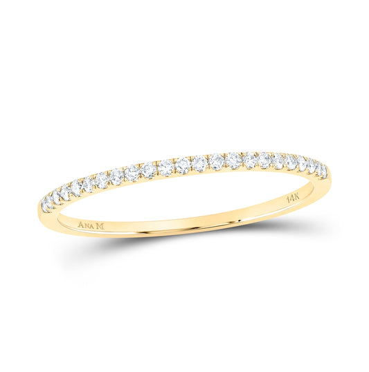 14K Rose Or Yellow Gold Womens Round Diamond Stackable Band Ring , Womens Size: 5-10