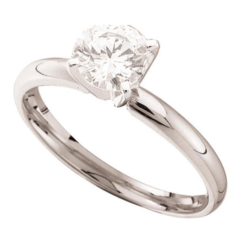 14K White Or Yellow Gold Womens Round Diamond Solitaire Bridal Wedding Engagement Ring , Womens Size: 5-10