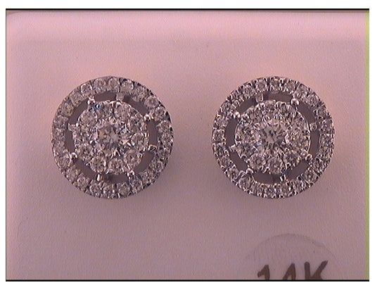 14kt Yellow Gold 1ctw Diamond Cn Round Earring