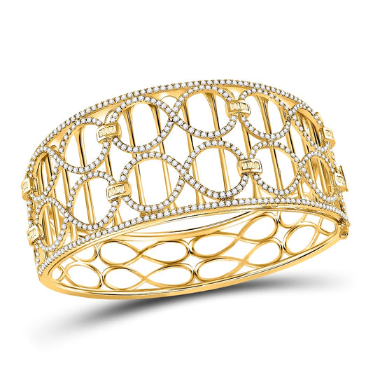 14kt Yellow Gold 4 Ctw Diamond Ana M Fashion Bangle (50x60 Mm)