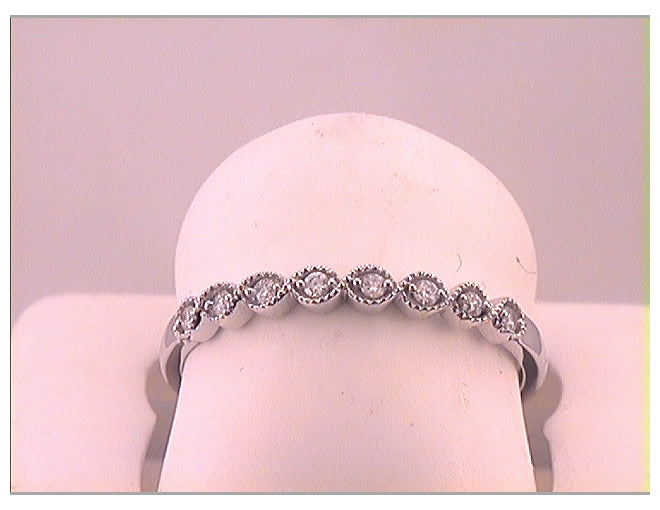 10kt White Gold 1/10ct Diamond Cn Stackable  Band Size 9