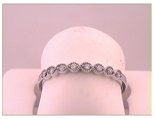 10kt White Gold 1/10ct Diamond Cn Stackable  Band Size 9