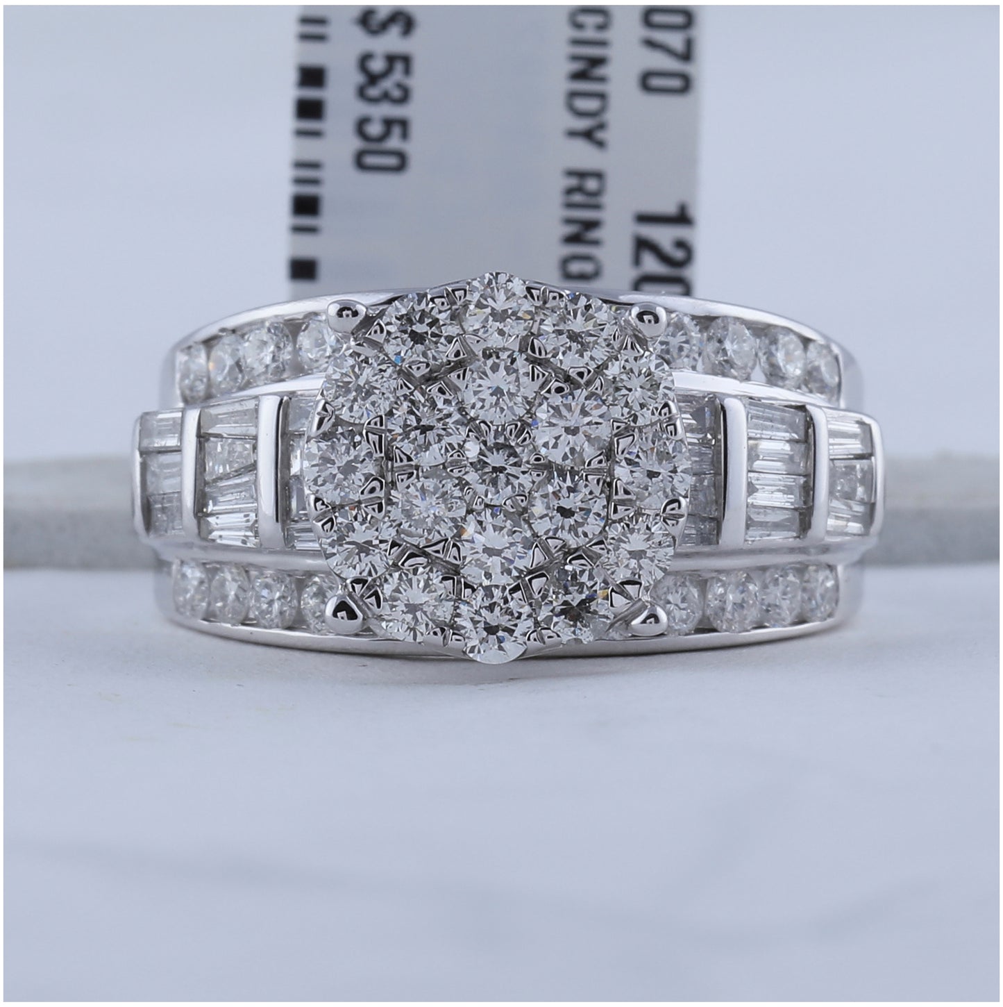 10kt White Gold Womens Round Diamond Cluster Bridal Wedding Engagement Ring 2.00 Cttw