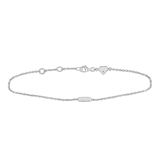 Sterling Silver 1/10 Ct Diamond Womens Bracelet