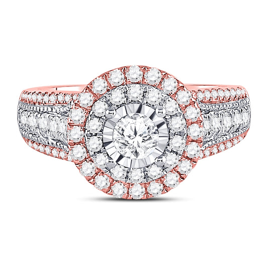 14K Rose Gold Round Diamond Solitaire Bridal Wedding Engagement Ring 1-1/4 Cttw, Womens Size: 5-10
