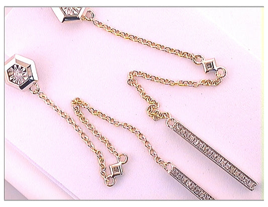 Sterling Silver 1/5ctw Diamond Earring