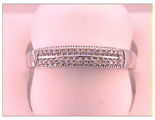 10kt White Gold 1/10ct Diamond P1p2 Micro-pave Band