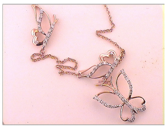 10kt Rose Gold 1/5ctw Diamond Cn Fashion Necklace