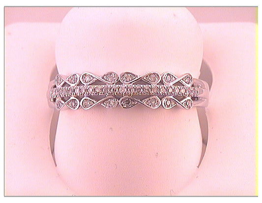 10kt White Gold 1/10ct Diamond P1p2 Micro Pave Fashion Ladies Band