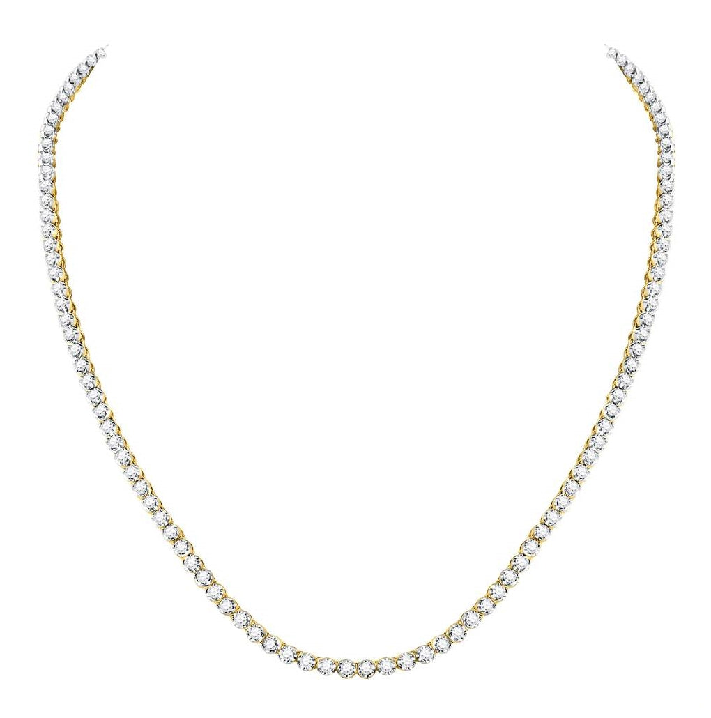 10kt Yellow Gold 9 Ctw Diamond Nk Mens Solitaire Chain Necklace (20 Inch)