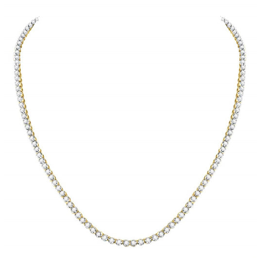 10kt Yellow Gold 9 Ctw Diamond Nk Mens Solitaire Chain Necklace (20 Inch)