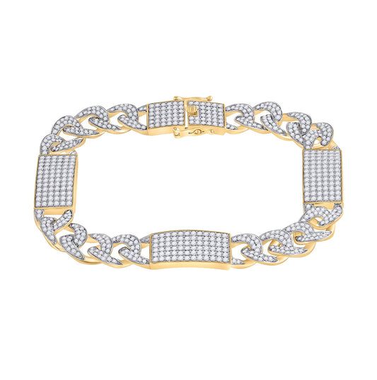 10kt Yellow Gold 9 1/2ct Diamond Nk Ice Cuban Mensbracelet (9 Inch)