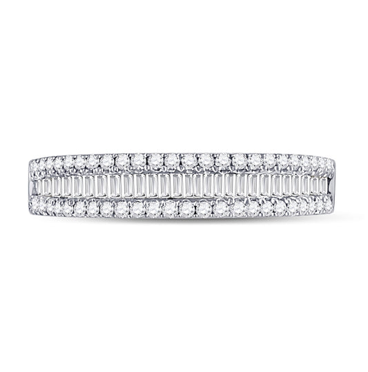 14K White Gold Womens Round Diamond Anniversary Band Ring 1/2 Cttw, Womens Size: 5-10
