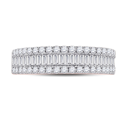 14K Rose Gold Womens Baguette Diamond Anniversary Ring 1 Cttw, Womens Size: 5-10