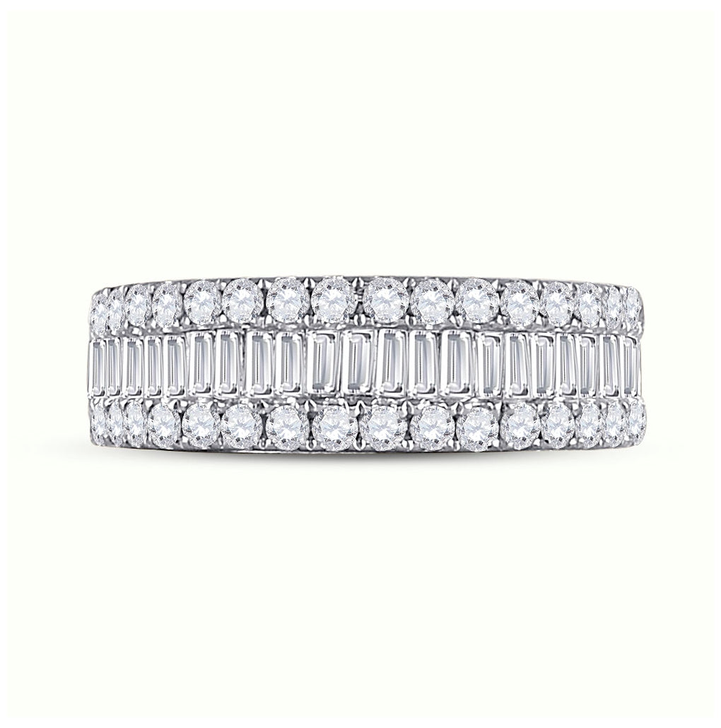 14K Rose Gold Womens Baguette Diamond Band Ring 1-1/2 Cttw, Womens Size: 5-10